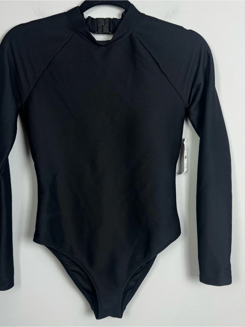 J.CREW | NEW Black Long-Sleeve Open-Back Rash Guard Swimsuit Women’s Size 6